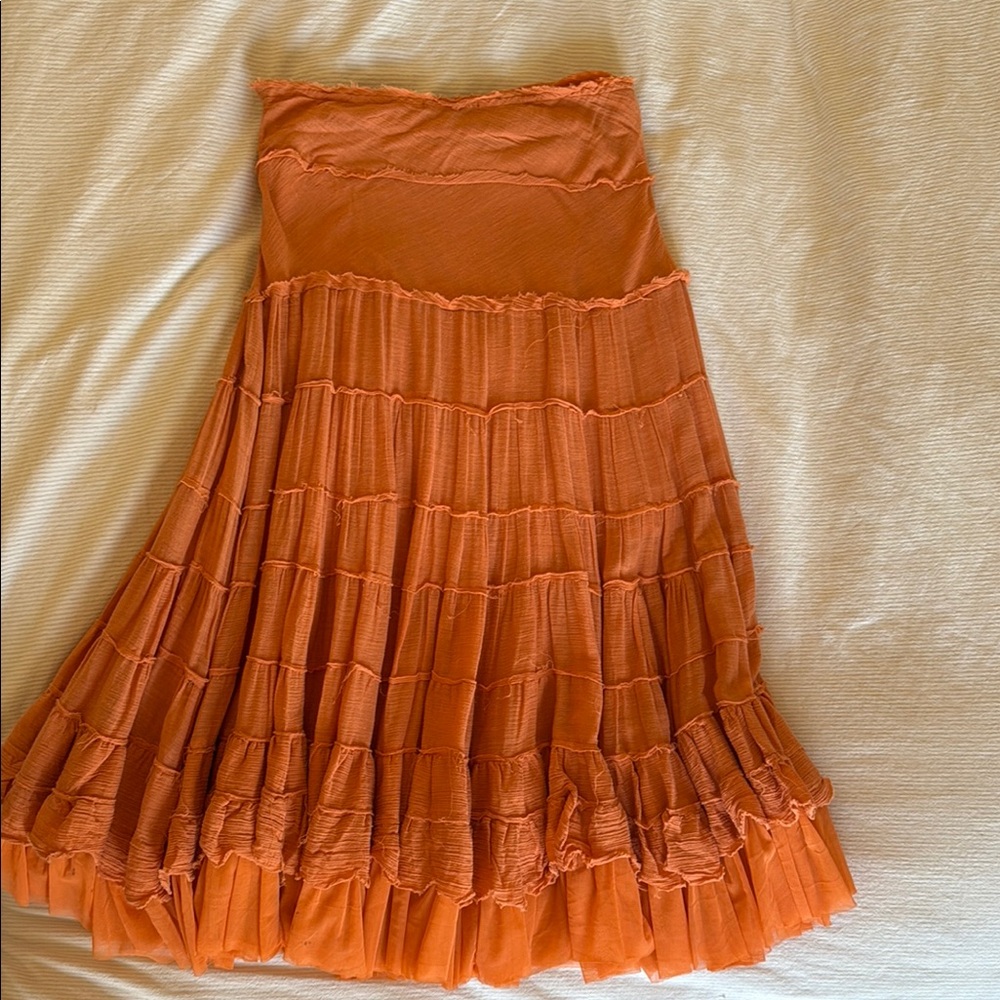Orange Tiered Skirt